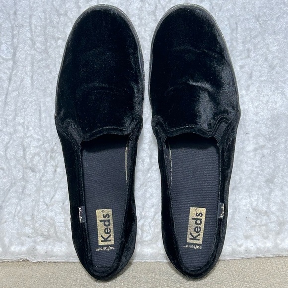 Keds Womens Black Velvet Crystal SlipOn Casual Fashion Sneakers Shoes SZ 7.5 - Picture 5 of 11